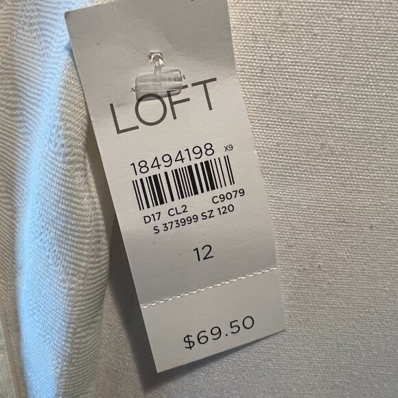 NWT Ann Taylor LOFT cream sleeveless quilted A-line dress, Size 12 - Picture 12 of 13